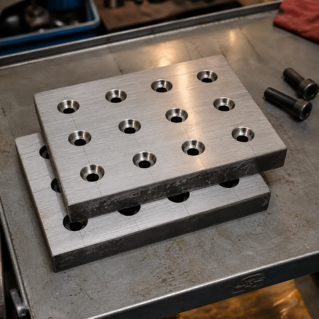 Counterbored Plates custom metal fabrication project