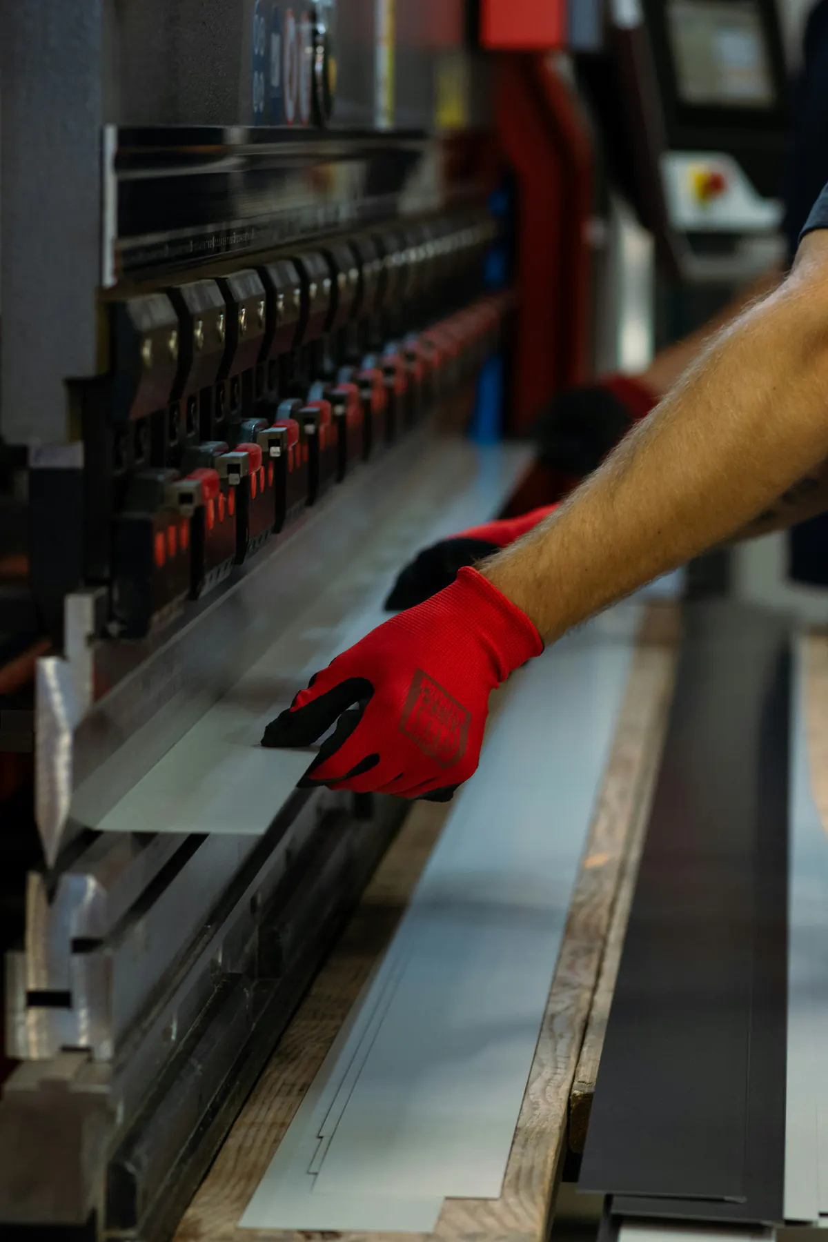 CNC press brake forming metal