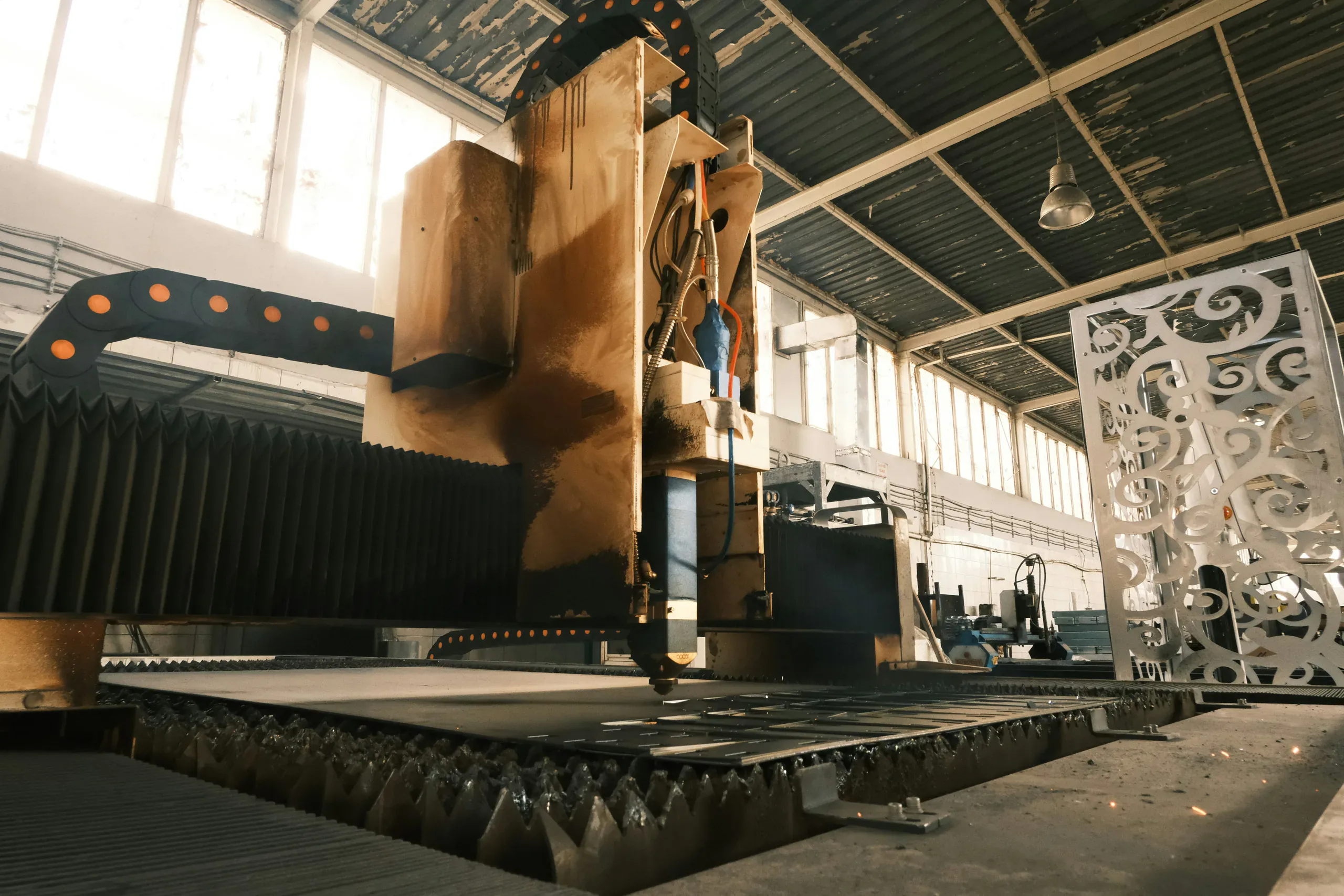 Metal fabrication equipment at SMS Laser & Fabrication in Brampton, Ontario